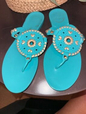 Jack Rogers Jelly Turquoise Women’s Thong Sandals - Designer Style Size 7